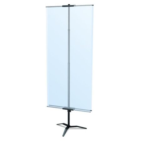 TESTRITE VISUAL PRODUCTS Testrite Visual Products BN3-TB-S Classic Banner Stands 36 in. Classic Banner Stand with Travel Base- Silver BN3-TB-S